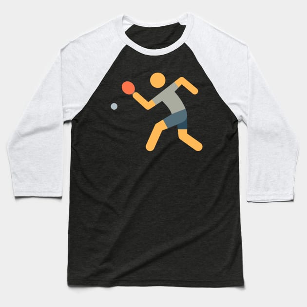 Ping Pong Table Tennis Baseball T-Shirt by vladocar